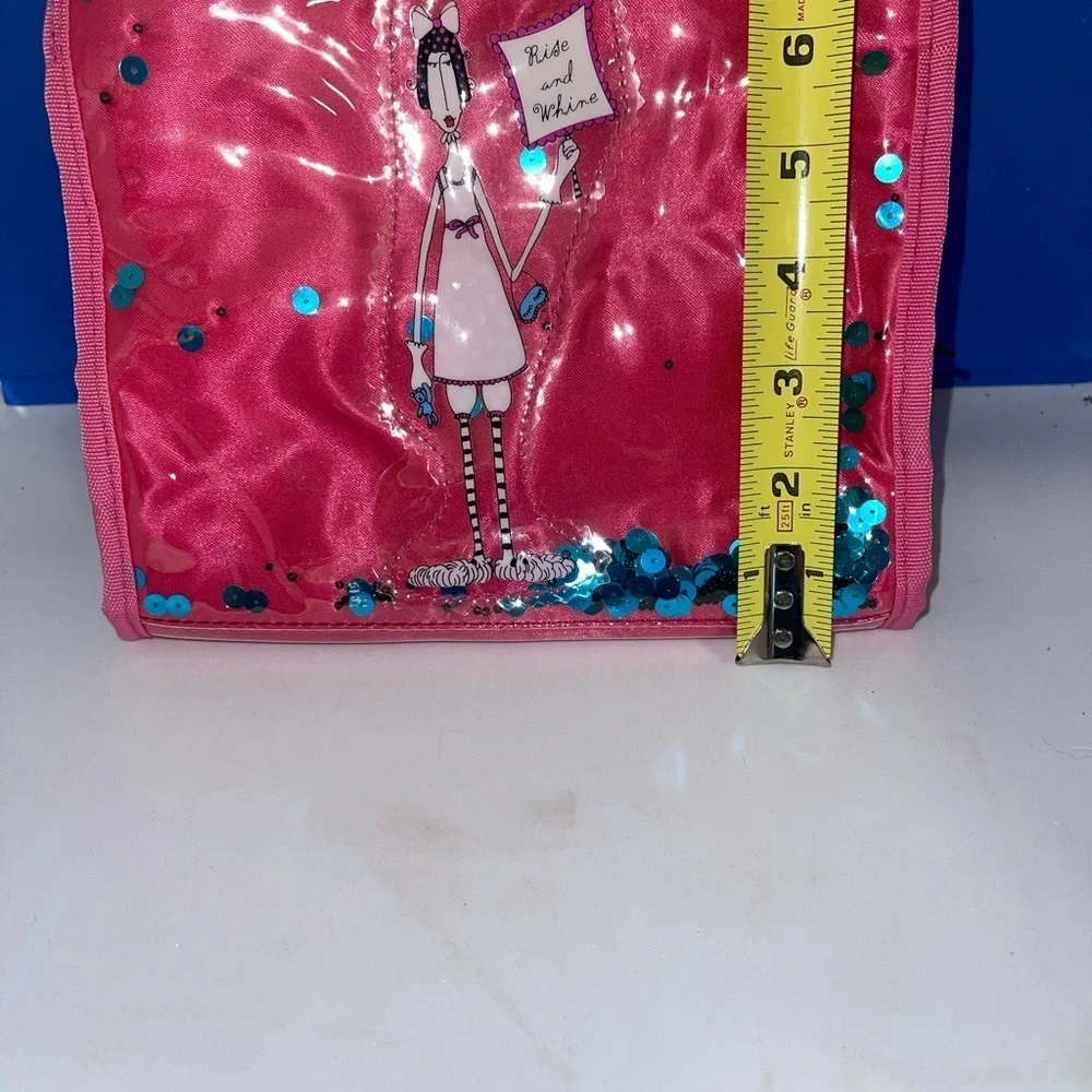 Dolly Mama Pink Satin & Sequin Makeup/Jewelry Case